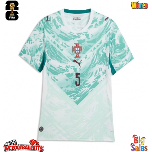 Portugal Diogo Dalot #5 Replica Away Stadium Shirt for Women World Cup 2026 Short Sleeve
